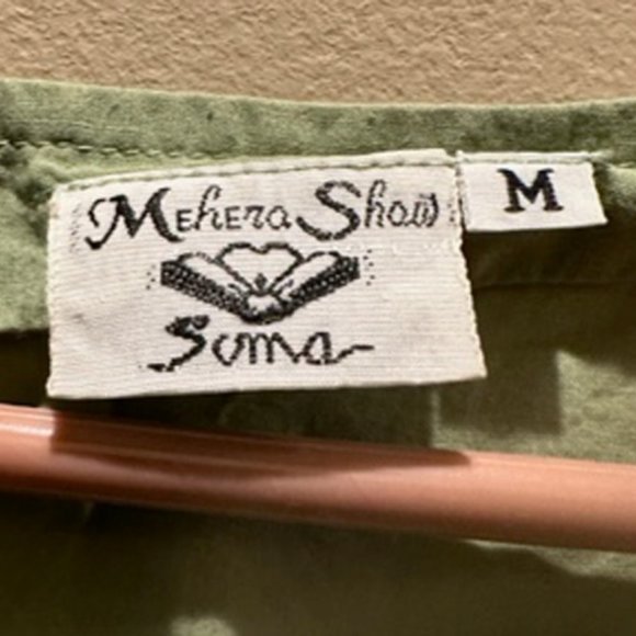 Two 100% cotton Mehera Show Suma blouses. Sz. M. One green, one black. - Picture 2 of 7
